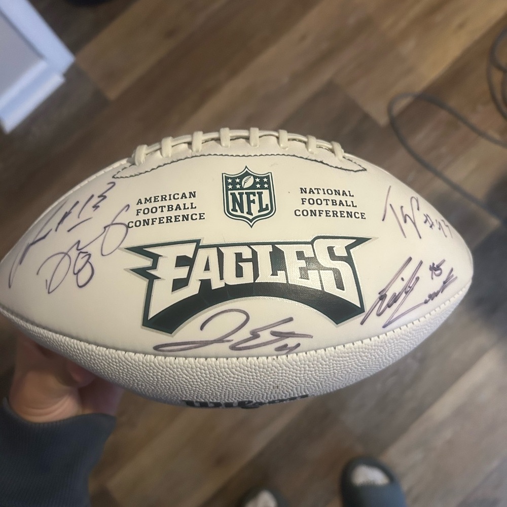 Signed Eagles Football with Star player Brandon Graham and others
